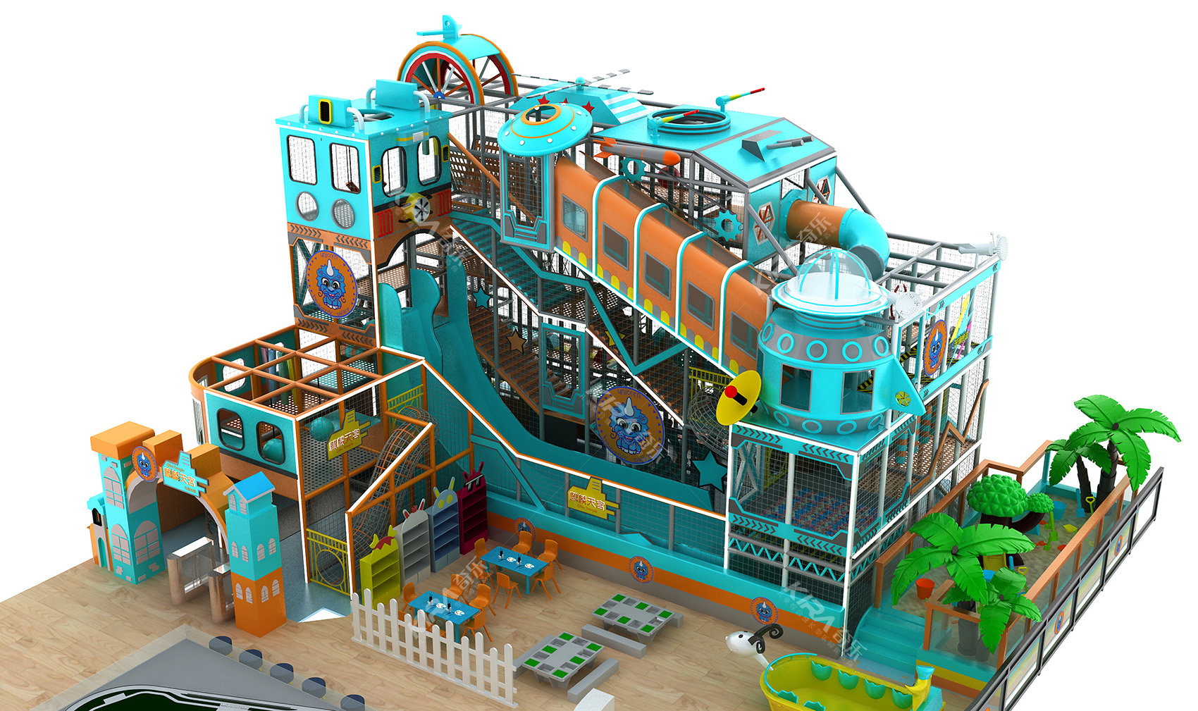 麒麟天宮是奇樂集團在2020年，在青島做的兒童樂園-彈跳迷宮，這個麒麟天宮也是屬于兒童樂園的一種，